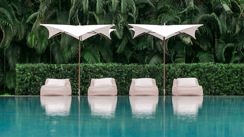 Klassisch und zentral oder elegant von der Seite: Diese Schattenspender kommen aus Florida