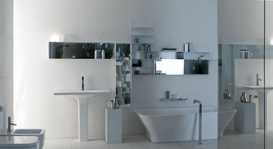 Hightech-Materialien fürs Badezimmer vom italienischen Hersteller Kos.