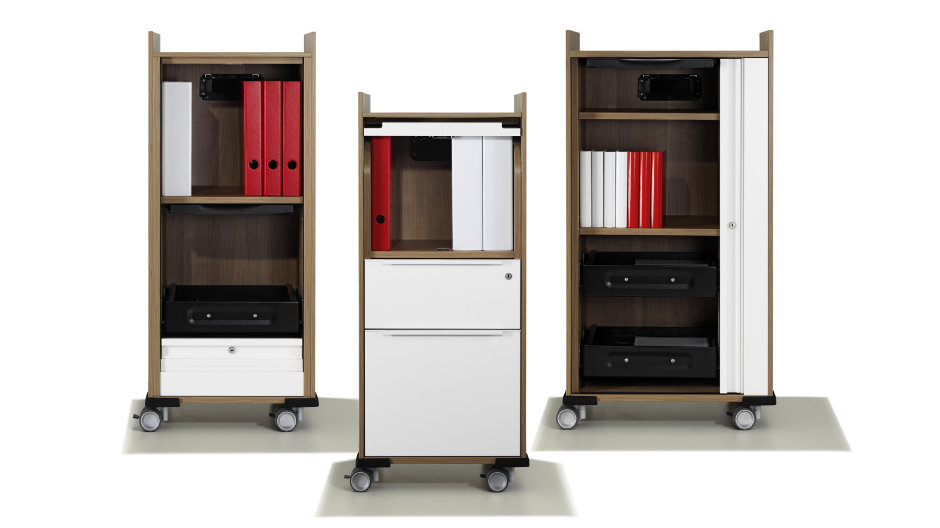 Stauraumlösung für flexibel konzipierte Bürowelten von Wini