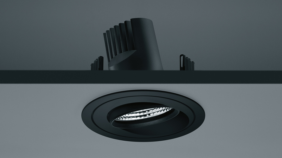 Brillante Akzentuierung dank Lightgroove: Das neue LED-Einbau-Downlight von Zumtobel.