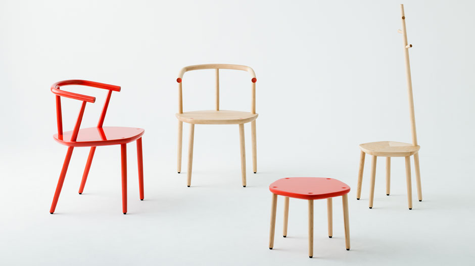 Rote Punkte: Möbelfamilie von Claesson Koivisto Rune für Matsuso T.