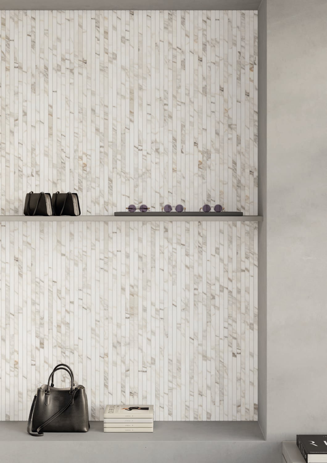 Carrara-Marmoroptik für Wand und Boden von Ceramiche Keope