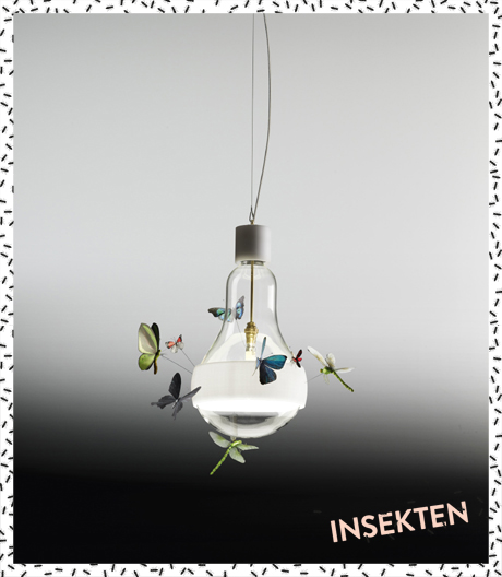 Schmetterlinge und Libellen: zart-poetische Pendelleuchte von Ingo Maurer