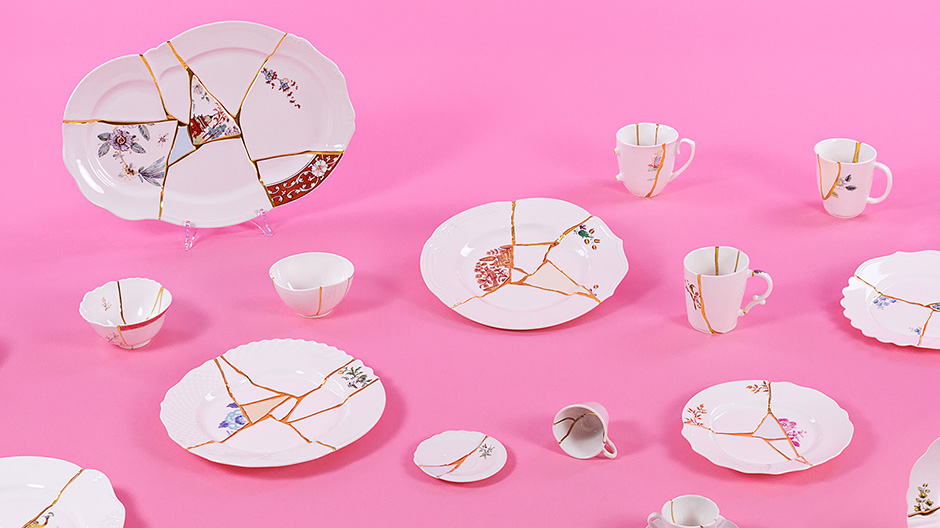 Scherben bringen Gold: Marcantonios vergoldetes Kitt-Porzellan für Seletti