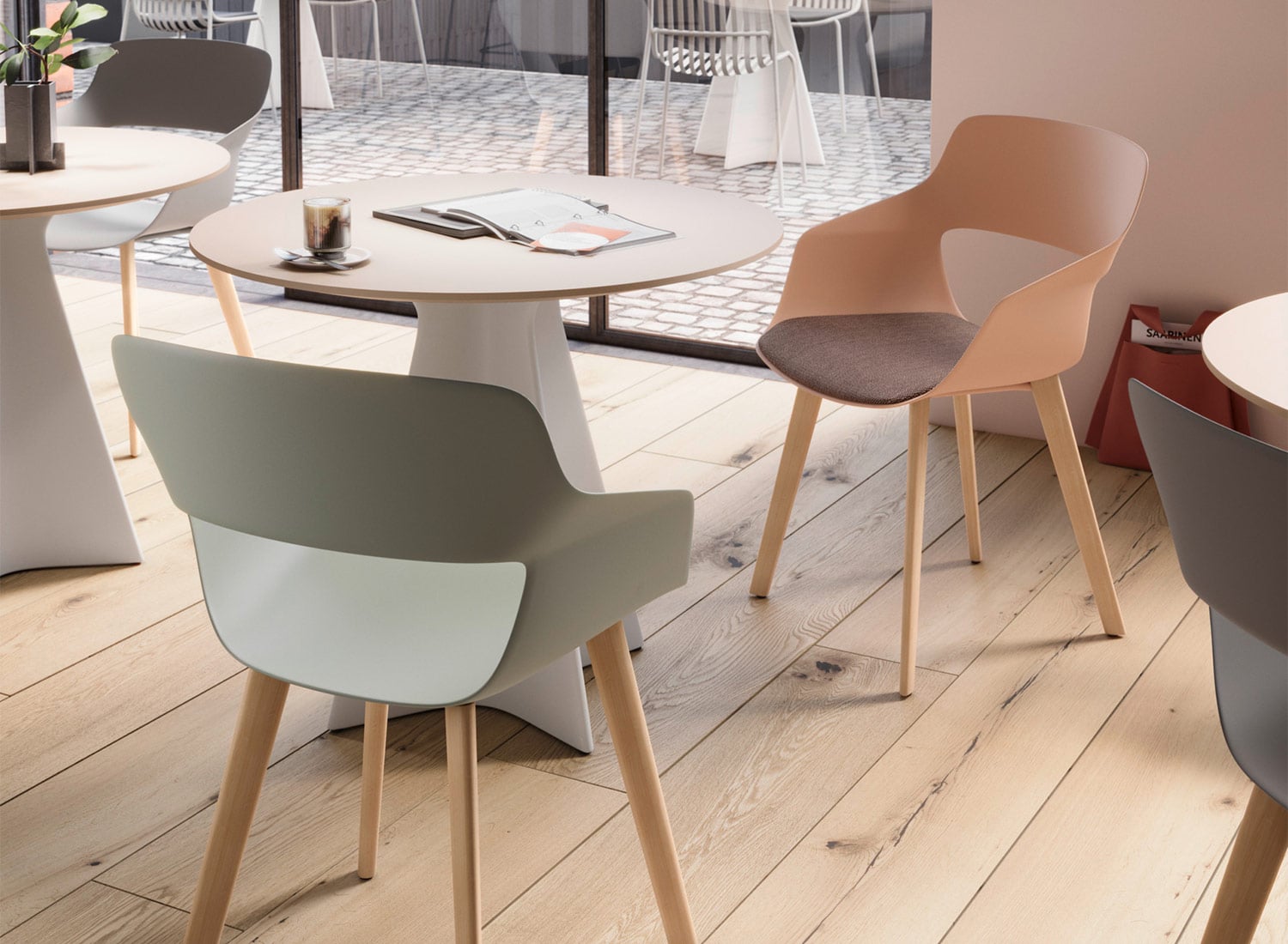 Flexible Stuhlserie für die hybride Arbeitswelt von Brunner