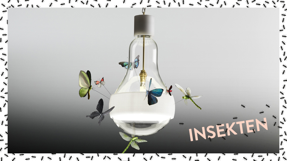 Schmetterlinge und Libellen: zart-poetische Pendelleuchte von Ingo Maurer