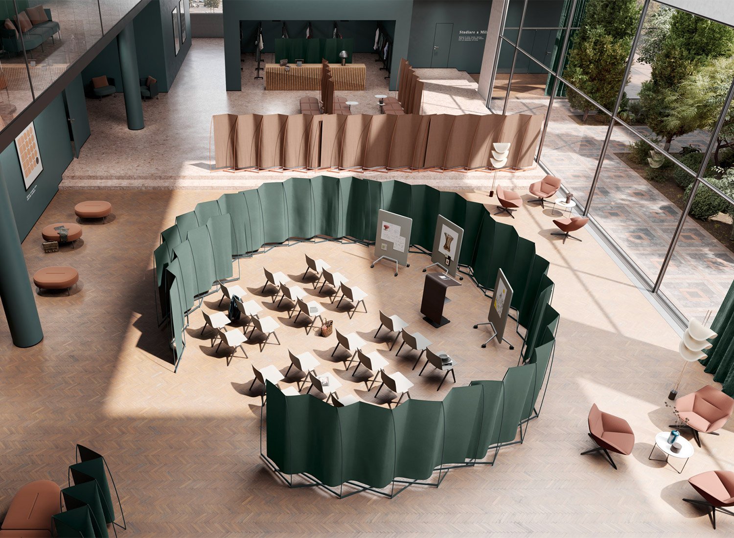 Ausziehbarer Raumtrenner von atelier oï für Brunner