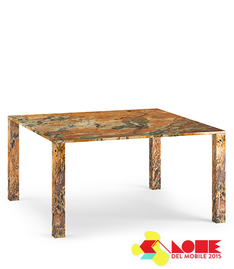 Edel ohne Chi Chi: Cappellinis Tischmonolith aus Breche’de Vendôme-Marmor