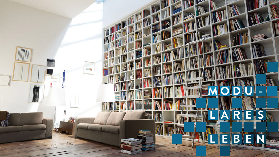 Ein Klassiker von interlübke: Das Regalsystem überwindet praktisch jede Raumarchitektur.