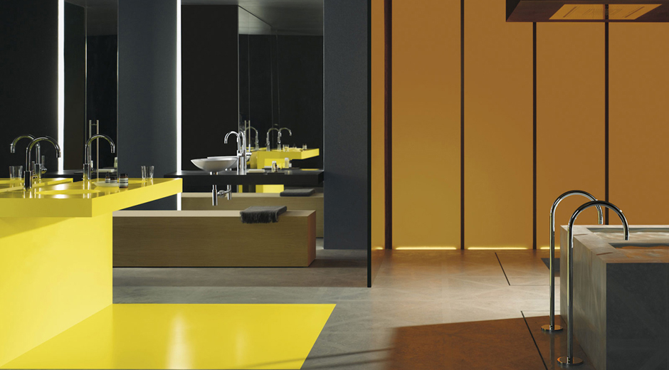 Eine Wasserarmatur mit sportlicher Figur