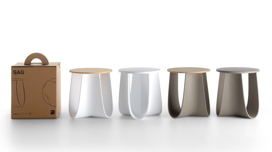Dient als Hocker und Beistelltisch: Ein Entwurf des japanischen Designers Oki Sato