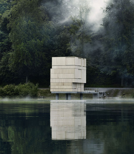 Erster: der neue Zielturm für eine berühmten Schweizer Regattastrecke von Fuhrimann Hächler Architekten.