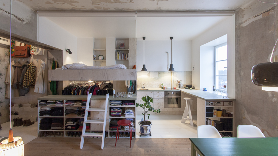 Ein Apartment mit sichtbarer Vergangenheit in Stockholm.