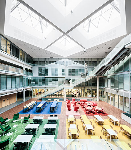 Mittsommerbunt: Die Arbeitsräume der Universität Lappland.