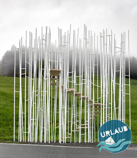 Sieben Weltklasse-Architekten entwarfen neue Buswartehäuschen mit Naturbezug.