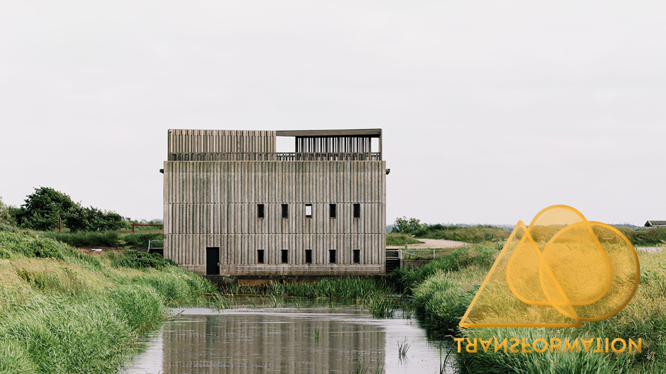 60er-Jahre-Brutalismus renaturiert: drei umgebaute Pumpstationen im Delta des dänischen Flusses Skjern Å.