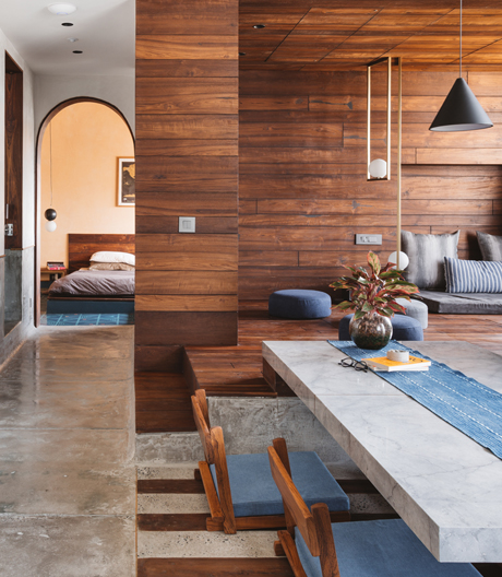 Fließendes Raumgefüge von Malay Doshi in Ahmedabad