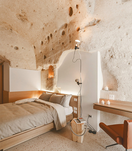 Hotel in den Höhlensiedlungen von Matera