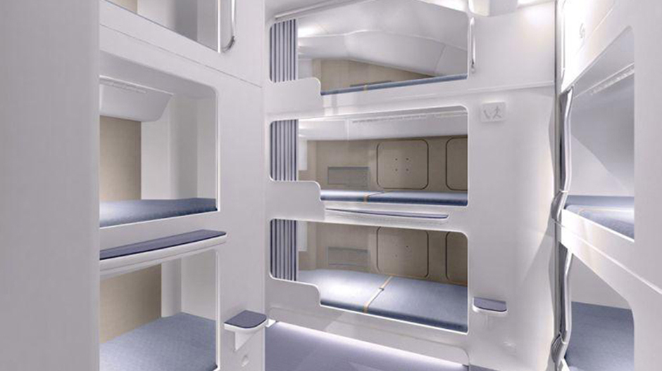 Schichtwechsel in 11.000 Höhenmetern: die Unterkünfte der Stewardessen und Piloten.