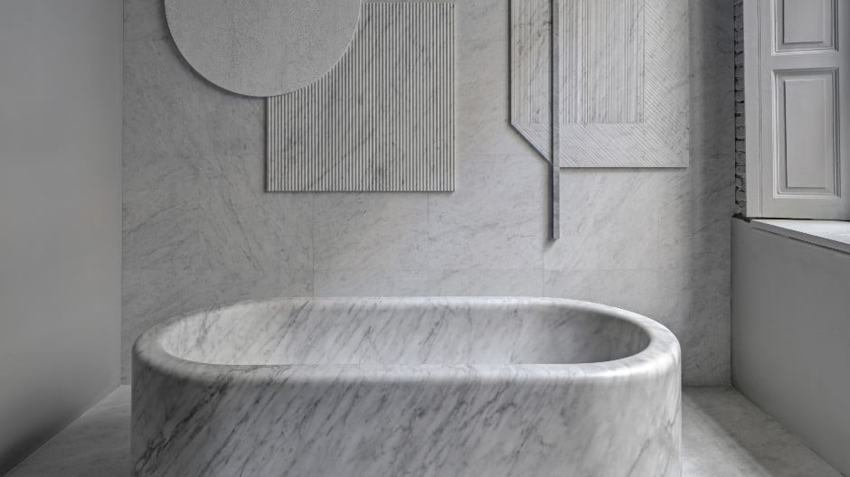 Jenseits der funktionalen Nasszelle: unsere fünf Materialfavoriten im Bad.