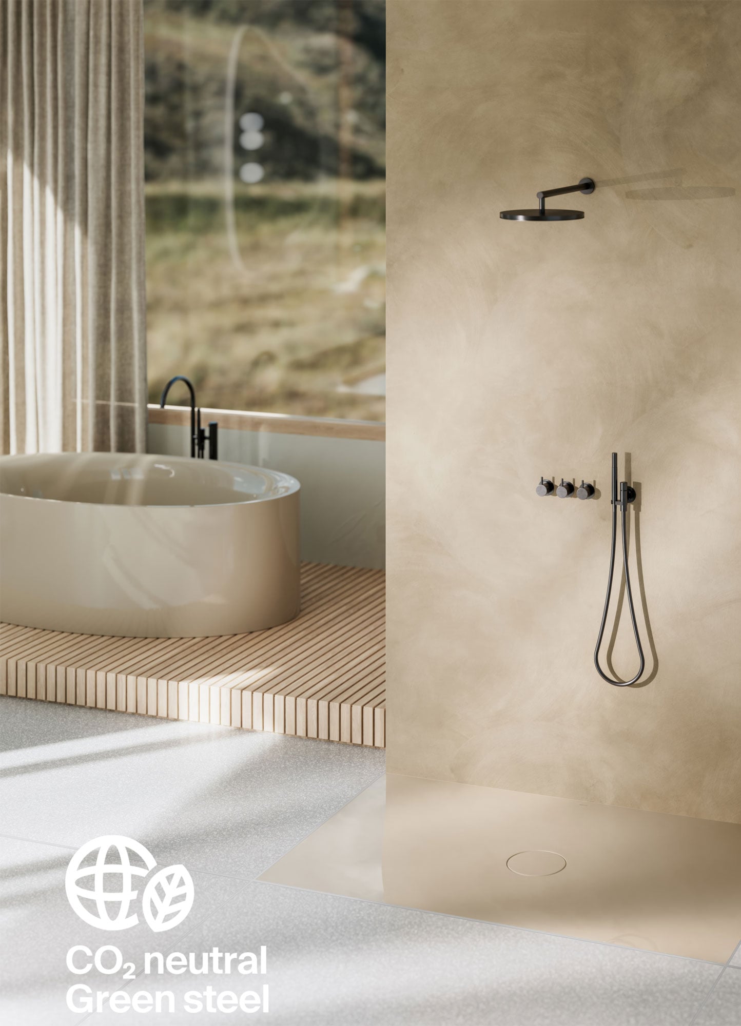 CO₂-neutrale Duschflächen und Waschtische für die Sanitärplanung