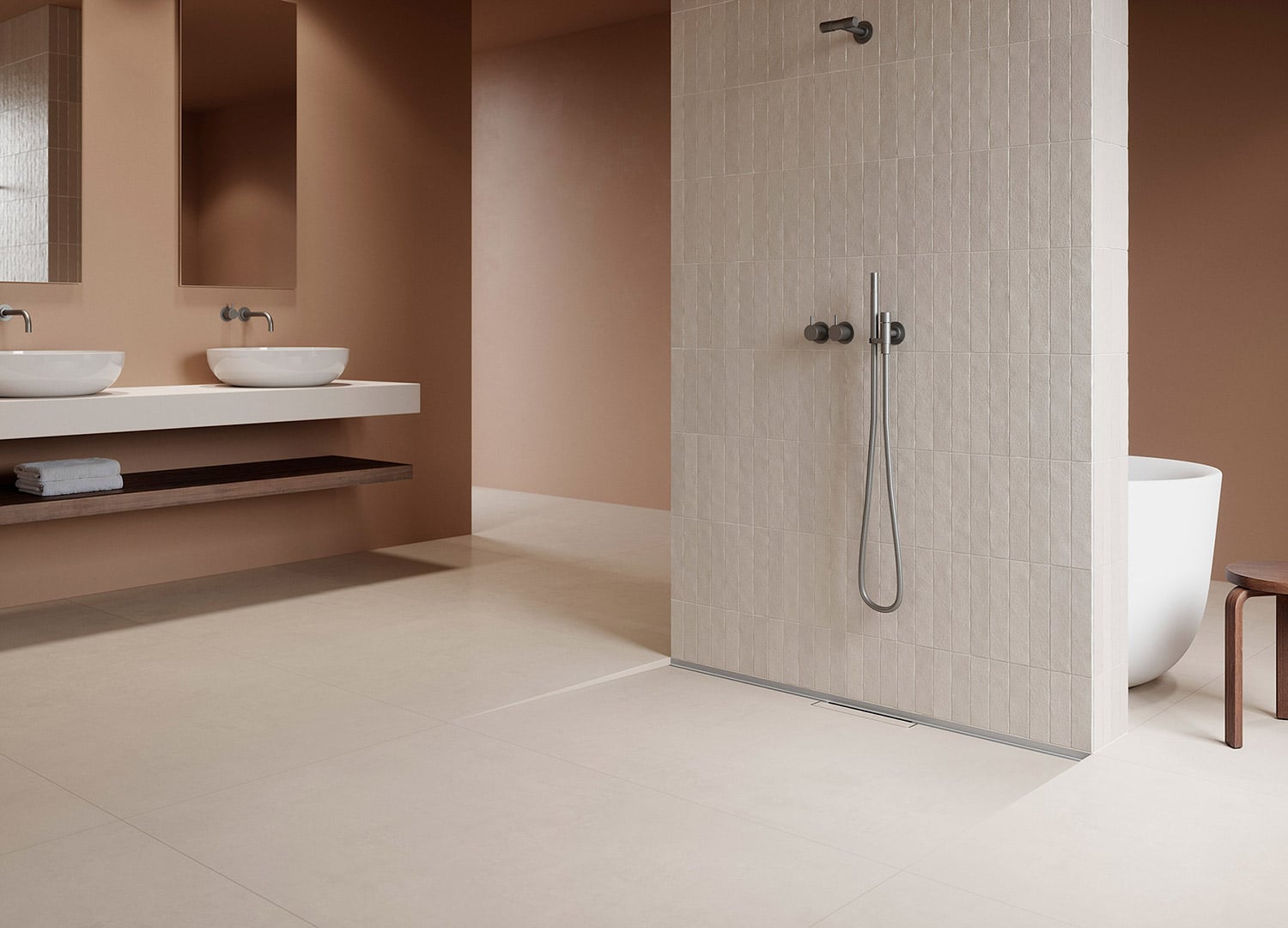 Befliesbare Duschrinnen für dünne Bodenbeläge