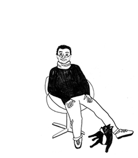 Andreas Toelke und der Mann mit dem Hütchen.